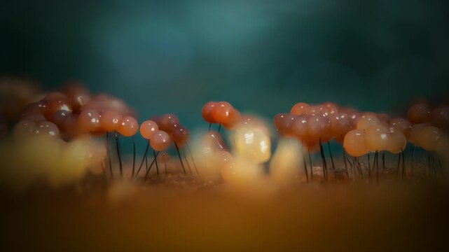 A video of slime mushrooms, mysterious creatures of the forests.