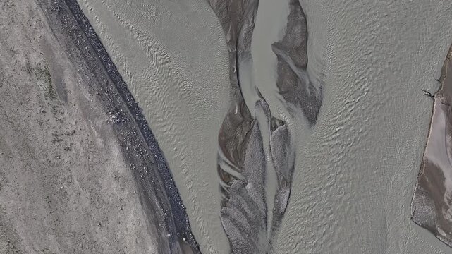 A drone view of picturesque islands at the confluence of the Chilik River and the Bartogoy Reservoir in southeastern Kazakhstan.