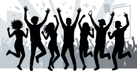 Fototapeta premium dancing people silhouettes