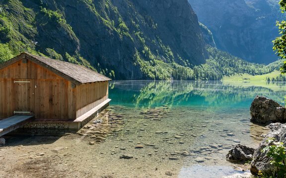 Bootshaus am Obersee im Nationalpark Berchtesgaden