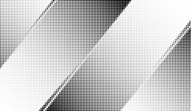 Oblique geometric lines, striped halftone gradient pattern with rays. Vector illustration