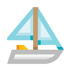 Watercraft sailing vessel ship sailboat boat vector illustration © edt