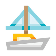Watercraft sailing vessel ship sailboat boat vector illustration © edt