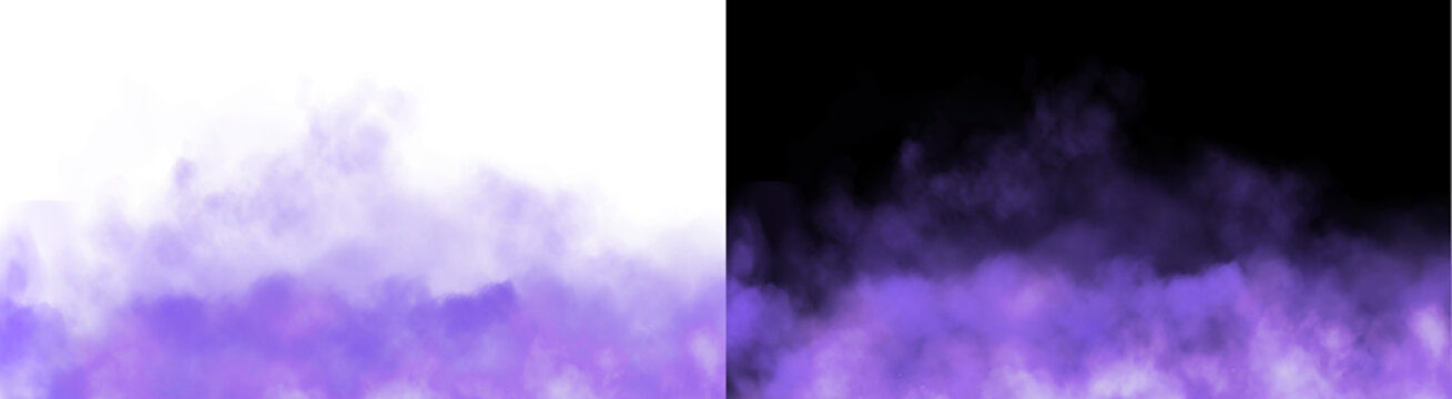 PNG of Soft purple smoke swirls creating a mystical atmospheric effect with vibrant violet hues and glowing gaseous textures on transparent background