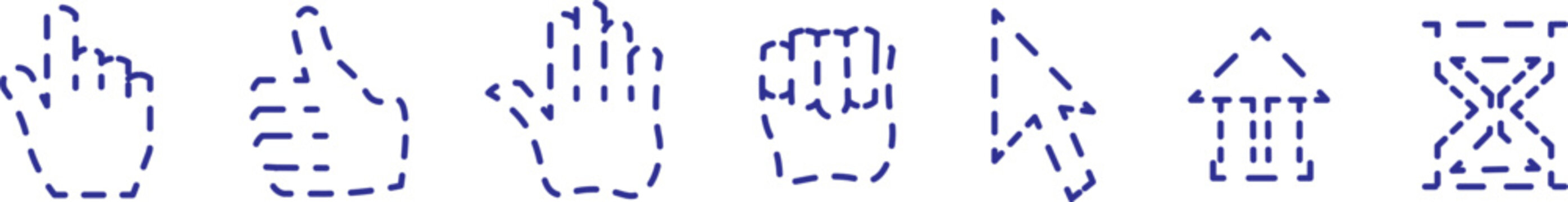 Computer mouse cursor and hand click icon set, retro pixel and modern line art UI pointer vectors, including high-quality symbol, Interface cursor icon collection, outline web pointers,
