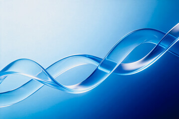 Naklejka premium A 3D transparent double helix structure representing DNA, used for scientific and medical related conceptual illustrations.