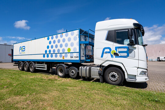 Ijmuiden, Netherlands - June 5, 2026: AB Texel Potao DAF XG truck with bulk trailer