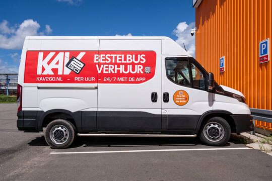 Zaandam, Netherlands - June 9, 2026: KAV2GO Iveco Daily rental van