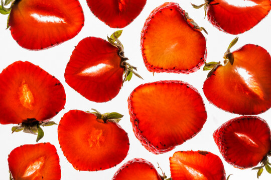 Strawberries with backlight