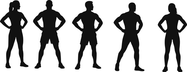 Fototapeta premium Silhouette of Legs in Black and White Minimalist Style