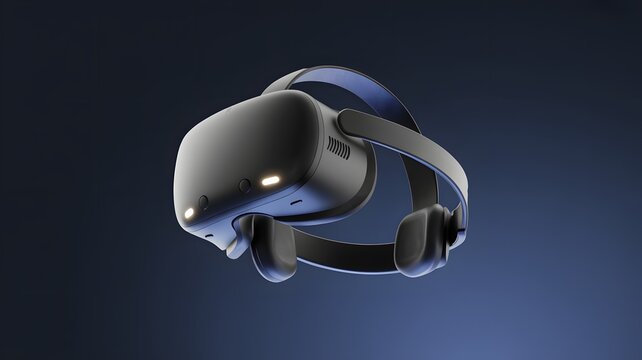 Oculus quest 2 virtual reality headset floating in studio lighting