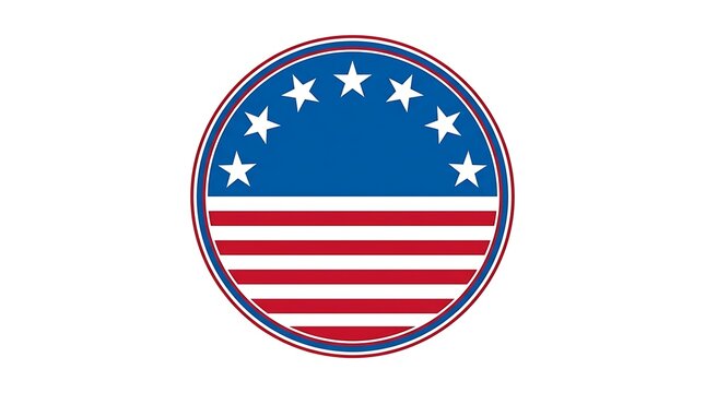 Happy labor day usa patriotic american flag circle emblem