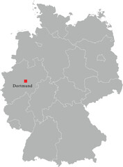 Fototapeta premium Dortmund City Location Pin on Germany Map