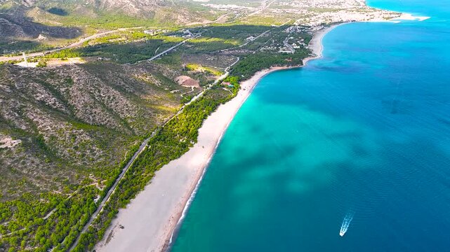 Aerial view of Roca del torn, naturist beach and resort near Tarragona in Spain
