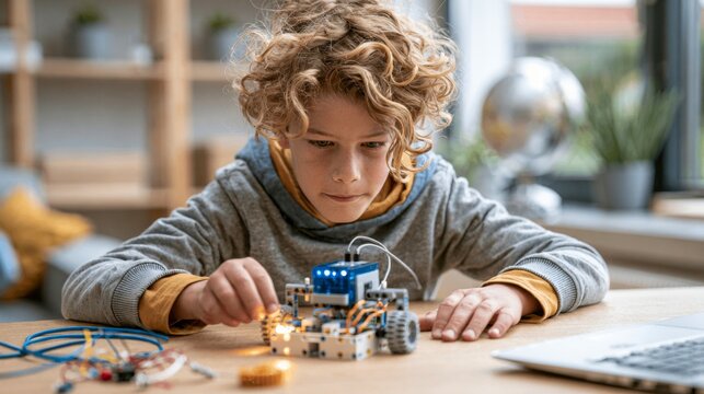 Engaging Young Learner Building and Programming a Modular Robotics Kit with Educational AI Technology