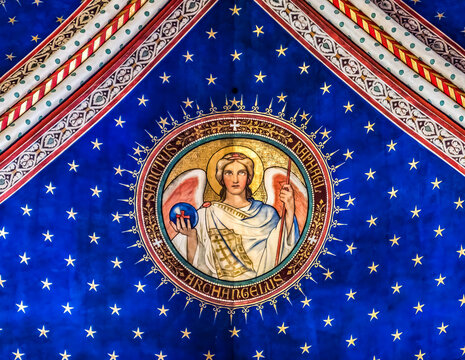 Archangel Raphael Mosaic Ceiling Saint Germain des Pr&eacute;s Church Paris France