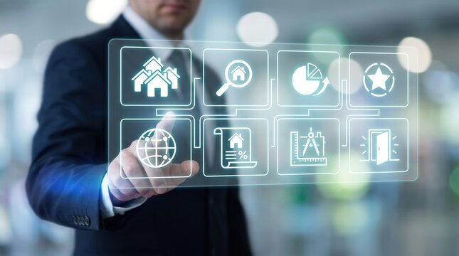 Real Estate Market Analysis: Global Property Valuation, Mortgage Document Verification, Structural Architectural Design Planning, and Strategic Investment Tracking using Holographic Flat UI Vector 