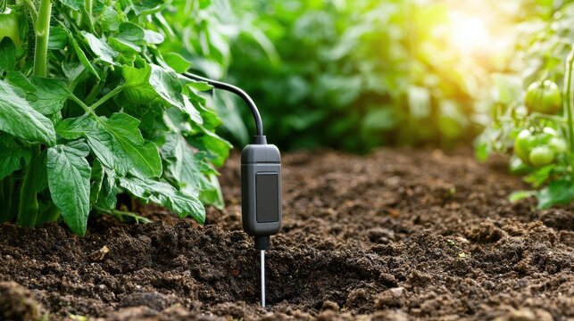 Soil moisture sensor measuring hydration for plant growth