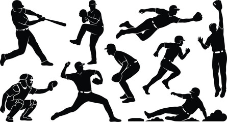 Baseball players in various actions © Md. Musaddik Rahman