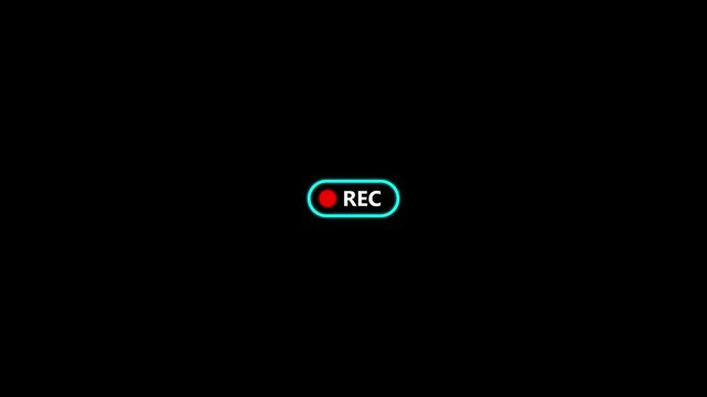 Recording button animation, camera recording sign on a transparent background, Red symbol, button of recording video, motion graphic of record button concept.