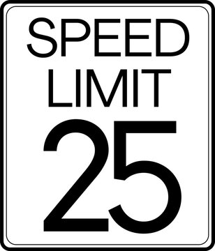 Speed limit 25 mph traffic sign