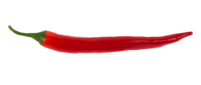 Red hot pepper isolated on white background.