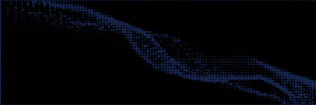 Abstract Blue Digital Wave On Black Background Representing Data Stream And Modern Technology