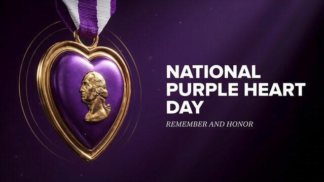 Celebrate National Purple Heart Day honoring brave veterans, military sacrifice, courage, patriotism, heroic service, remembrance, and unwavering American pride always.