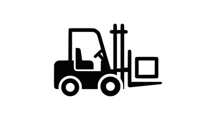 Naklejka premium Forklift Truck Icon Carrying Cargo Box