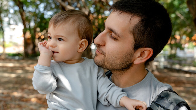 Father with baby at Confucius Temple in Taichung
