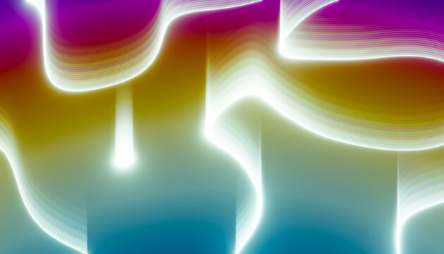 Abstract waves of vibrant rainbow colors