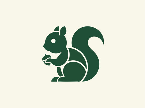 Stylized squirrel graphic illustration on white background