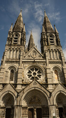 Obraz premium Gothic cathedral facade with twin spires