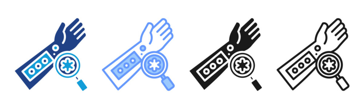 Allergy Test icon set multiple style collection