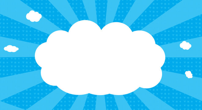 Blue sky with white clouds and halftone pattern background design with graphic vector illustration illustration bright halftone patterns atmospheric Isomatic website template