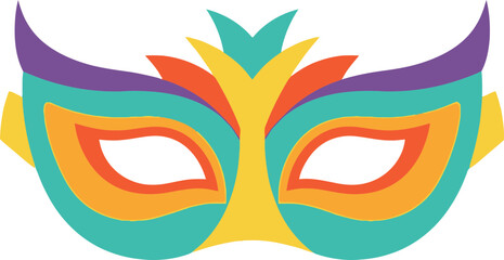 Colorful Venetian Masquerade Mask with Feathers - Mardi Gras Party Celebration © rahmad