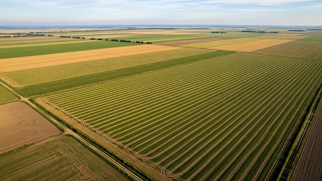 Aerial view of agricultural fields
