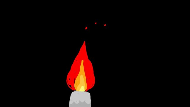 burning match on black background