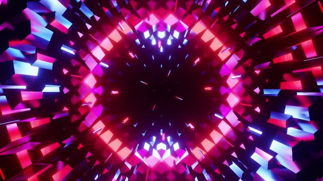 Red with pink and blue equalizer VJ animation seamless loop