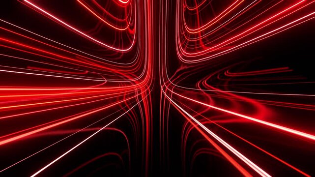 Tube view neon hell red colorful lines for show background VJ seamless loop