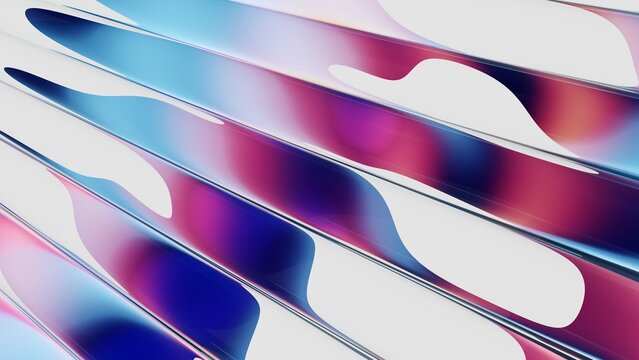 Bright ribbed glass background with flowing prism reflection