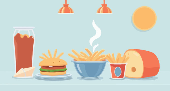 fast food vector image set