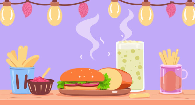 fast food vector image set