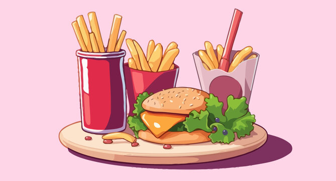 fast food vector image set