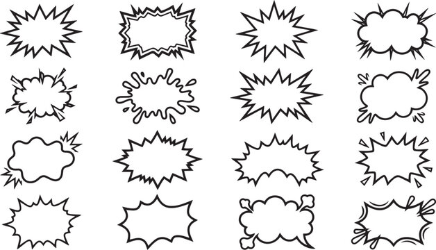 Comic Speech Bubble Set Vector