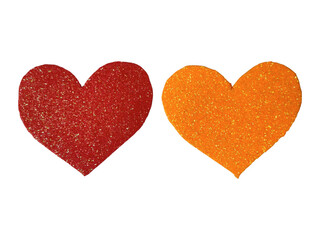 Fototapeta premium Two red hearts symbolizing love and affection