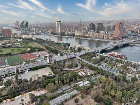 A view from the top of the Cairo Tower in Cairo, the capital of Egypt.
