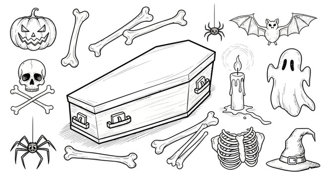 Halloween themed icons and symbols.