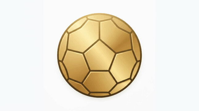 Close up of a classic brown soccer ball with hexagonal panels on a light background.
