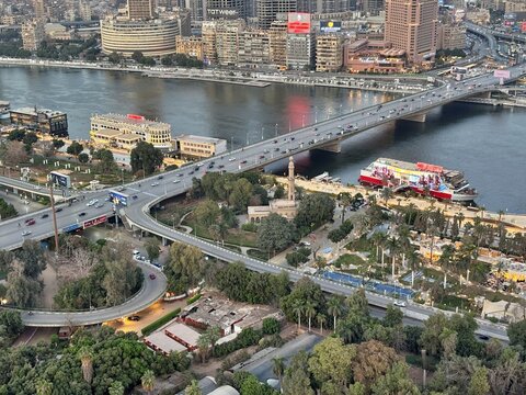 A view from the top of the Cairo Tower in Cairo, the capital of Egypt.